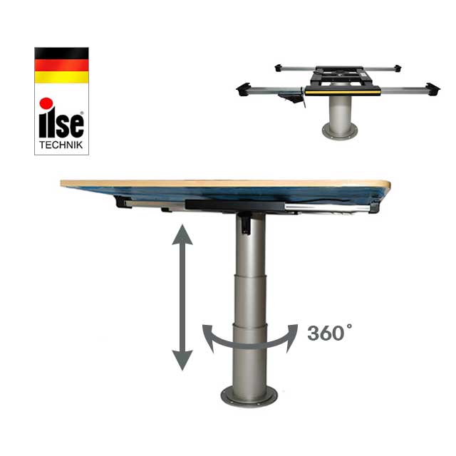 독일 일세 푸쉬버튼 테이블렉+하부마감재/ 캠핑카테이블 카라반테이블 높이조절테이블다리